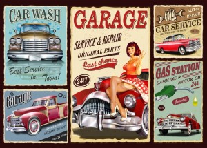 Grafika: Retro Car Service (500) legpuzzel