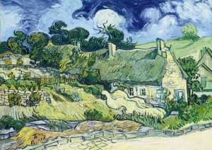 Art by Bluebird: Thatched Cottages at Cordeville (1000) kunstpuzzel