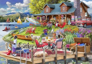Bluebird: Lake View Cabin Mountain Time (1000) legpuzzel
