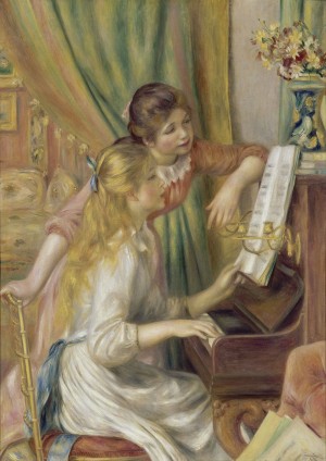 Art by Bluebird: Young Girls at the Piano (1000) verticale kunstpuzzel