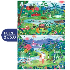 Pieces and Peace: Ode au Printemps (2x500) legpuzzel