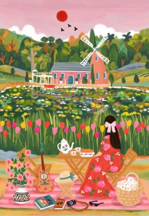 Pieces and Peace: At the Lake (1000) verticale puzzel