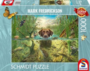 Schmidt: Hondenliefde Bruine Labrador in verkoelend water (1000) hondenpuzzel