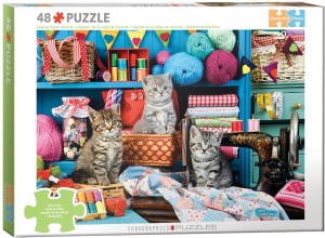 Eurographics: Sewing Room Kittens (48XXL) legpuzzel
