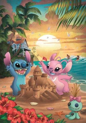 Clementoni: Stitch on the Beach (500) verticale puzzel