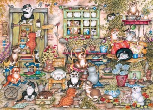 Gibsons: Courtyard Cats (1000) kattenpuzzel