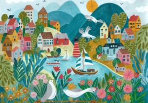 Pieces and Peace: Coastal Village (1000) legpuzzel