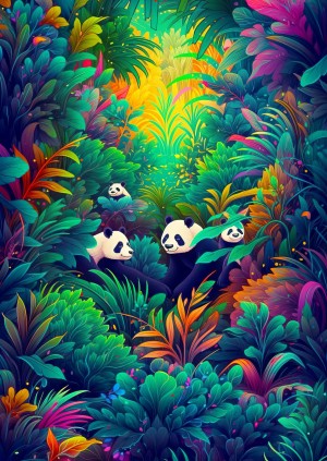 Enjoy: Panda Haven (1000) verticale puzzel