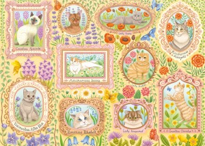 Schmidt: Aristocratische katten in Bloemenzee (1000) kattenpuzzel
