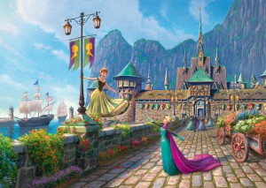Schmidt: Thomas Kinkade Disney Frozen Celebration in Arendelle (1000) disneypuzzel
