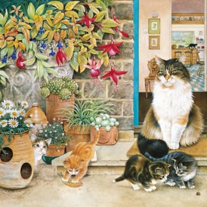 Alipson: Agneatha and her kittens on the doorstep (1000) vierkante puzzel