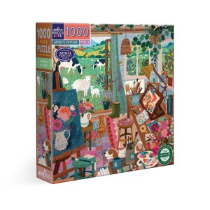 Eeboo: Artist's Cottage (1000) vierkante puzzel