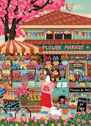 Pieces and Peace: Flower Market (1500) verticale puzzel