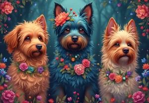 Bluebird: Dog Trio (1000) hondenpuzzel