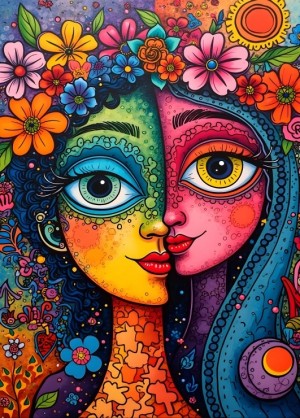 Alipson: Colorful Duo (1500) verticale puzzel