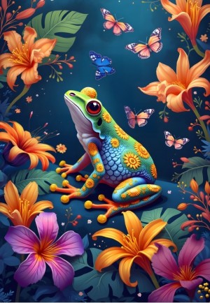Alipson: The Frog and the Butterfly Ball (1000) verticale puzzel