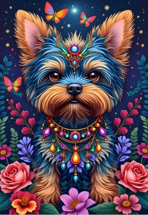 Alipson: Dog in Flowerland (1000) verticale puzzel