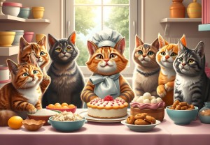 Alipson: Pastry Cats in Action (1000) kattenpuzzel
