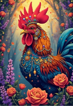 Alipson: The Secret Garden of the Rooster (1000) verticale puzzel