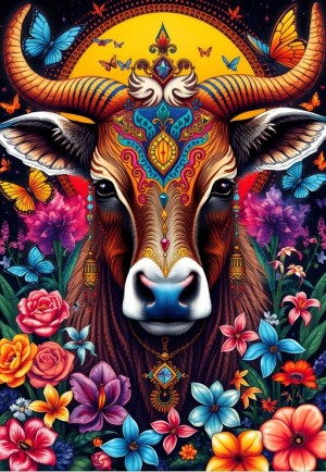 Alipson: La Vache et le Secret Fleurs (1000) verticale puzzel