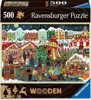Ravensburger: Wooden Puzzle - Christmas Market (500) houten kerstpuzzel