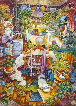 Grafika: The Sewing Lady (1000) verticale puzzel