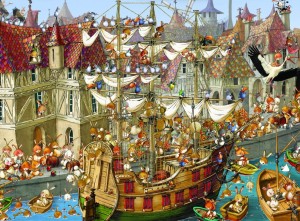 Grafika: Francois Ruyer - Rabbits Harbour (2000) legpuzzel