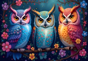 Alipson: Owls and Enchanted Night (1000) vogelpuzzel