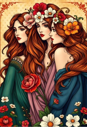 Alipson: The Three Flower Muses (1000) verticale puzzel