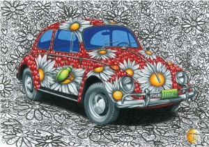 Dino: Painted VW Beetle (500) legpuzzel