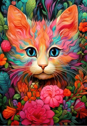 Bluebird: Kitty and Bloom (1000) verticale puzzel