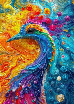 Enjoy: Marble Feathers (1000) verticale puzzel