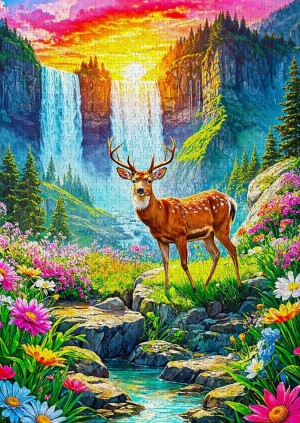 Enjoy: Deer Paradise (1000) verticale puzzel