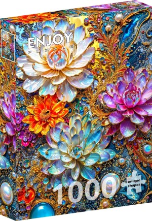 Enjoy: Pearlescent Waterlilies (1000) verticale puzzel