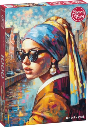 Cherry Pazzi: Girl with a Pearl (1000) verticale puzzel