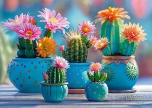 Cherry Pazzi: Bloomy Cactus Fireworks (1000) legpuzzel