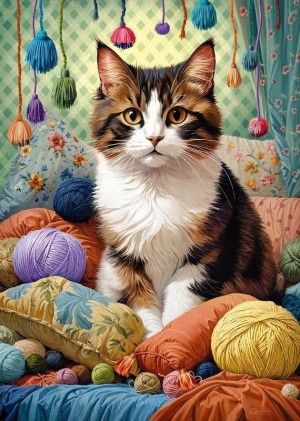 Cherry Pazzi: Knitty Cat (1000) verticale puzzel