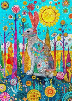 Enjoy: Hare's Whimsical Land (1000) verticale puzzel