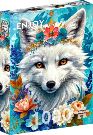 Enjoy: Blooming Snow Fox (1000) verticale puzzel