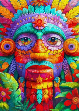 Enjoy: Floral Totem (1000) verticale puzzel