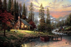 Thomas Kinkade: Huis in de bergen (500)