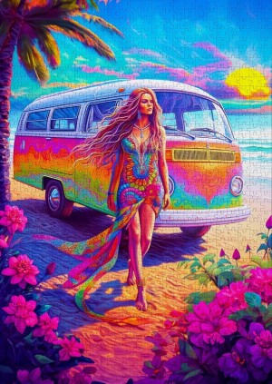 Enjoy: Hippie at Heart (1000) verticale puzzel