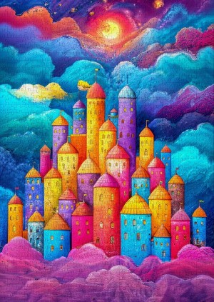 Enjoy: Clouds Fortress (1000) verticale puzzel