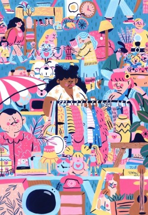 Pieces and Peace: Garage Sale (1000) verticale puzzel