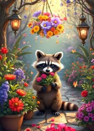 Alipson: Raccoons Secret Garden (500) verticale puzzel