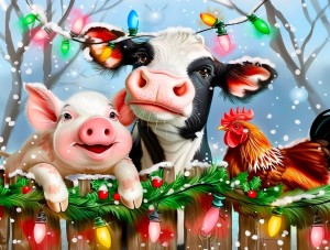 SunsOut: Christmas on the Farm (300XXL) kerstpuzzel
