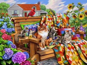 SunsOut: Cats and Quilts (1000) legpuzzel