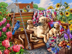 SunsOut: Dogs and Quilts (1000) hondenpuzzel