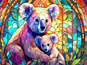 SunsOut: Stained Glass Zoo Koala (1000) legpuzzel