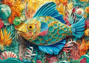 Cherry Pazzi: Quilled Fish (1000) legpuzzel